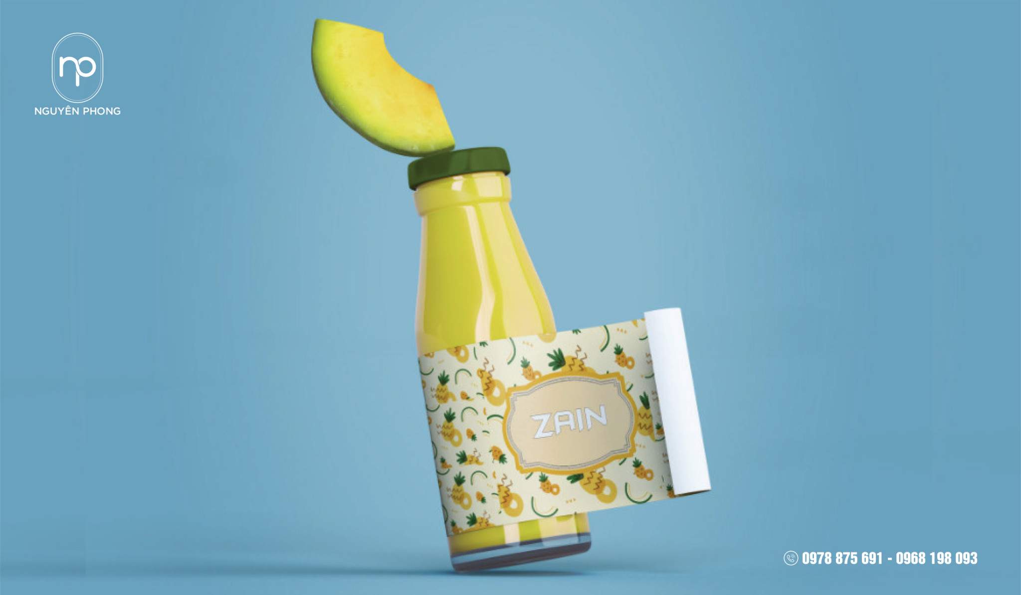 In sticker dán chai trà sữa